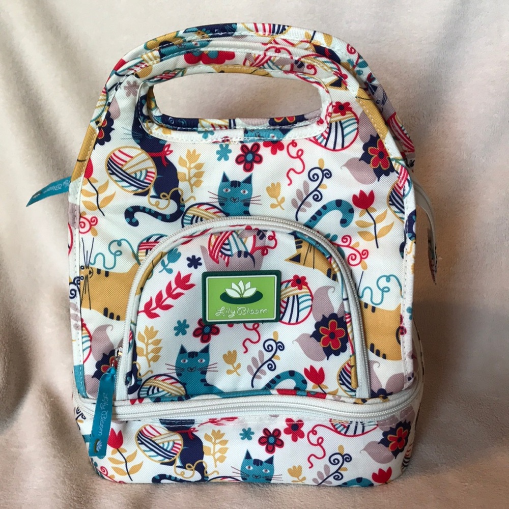 Lily Bloom Cat Print Lunch Bag/Box